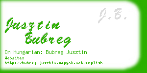 jusztin bubreg business card